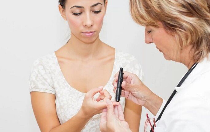 Before prescribing insulin, the doctor performs a blood sugar test.